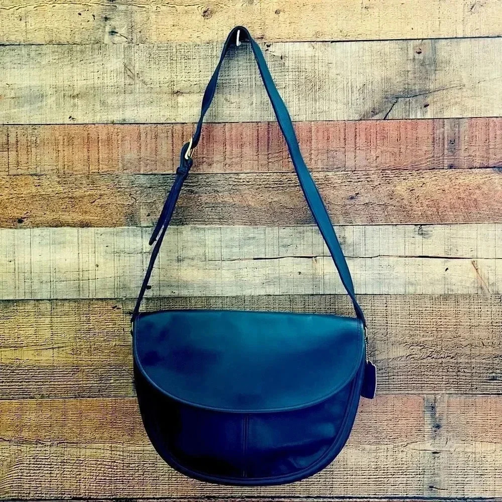 Vintage Coach Paris Large Navy Blue Bag